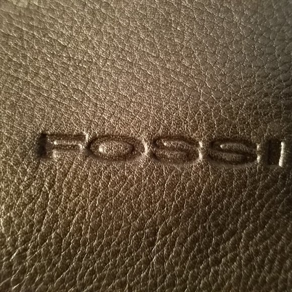 Black Leather Fossil Messenger Bag - 8 1/2" x 11" - Picture 2 of 9